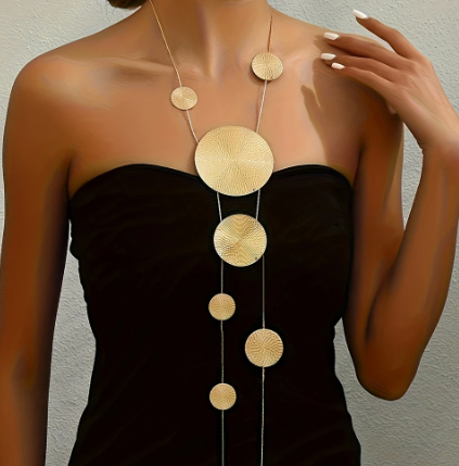 Hammered Discs Statement Necklace