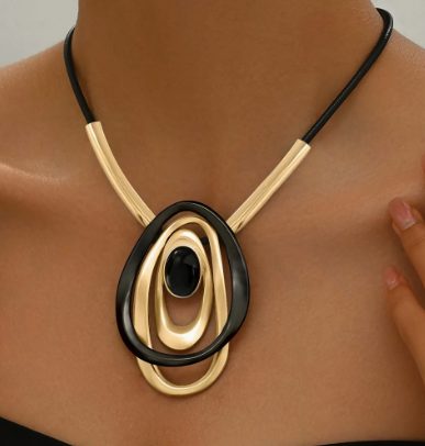 Statement Trio Ring Necklace