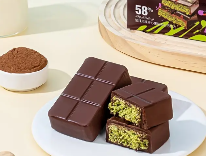 Bite Size Mini Pistachio Cocoa Dubai Chocolate Snack 2.4 oz